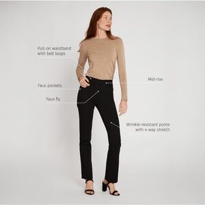 Betabrand Black Straight Leg Women's Dress Pants Yoga Pants